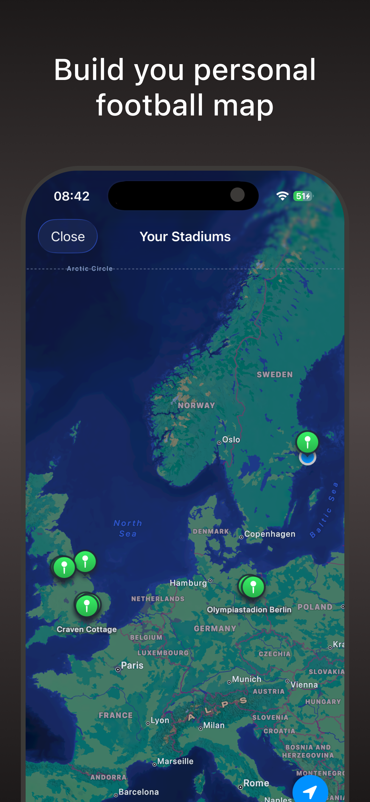 Build your personal football stadium map