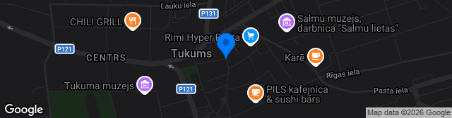 Map showing Tukuma mākslīgā laukumā stadions