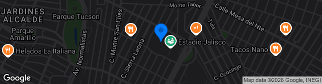 Map showing Estadio Jalisco