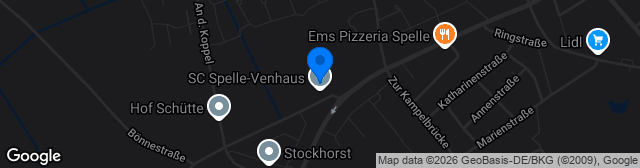 Map showing Getränke Hoffmann Stadion