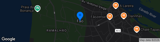 Map showing Complex Desportivo Clube de Futebol de Fão