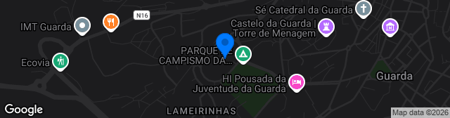 Map showing Estádio Municipal da Guarda