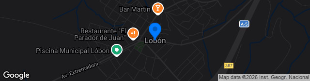 Map showing Estadio Municipal de Lobón