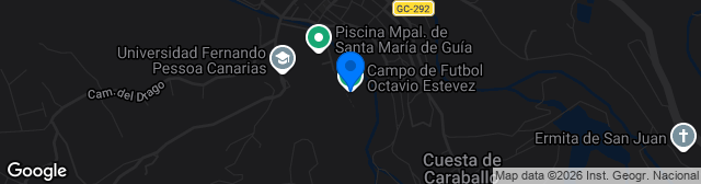 Map showing Estadio Octavio Estevez de Guia de Gran Canaria