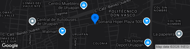 Map showing Estadio Unidad Deportiva Hermanos López Rayón