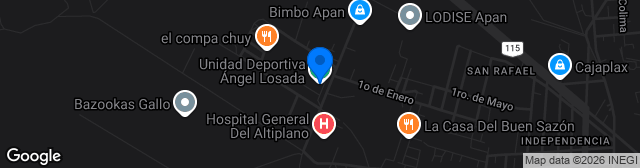 Map showing Unidad Deportiva Ángel Losada