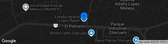 Map showing Estadio Ignacio López Rayón
