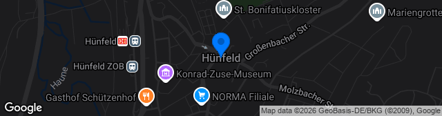 Map showing Rasenplatz Hünfeld