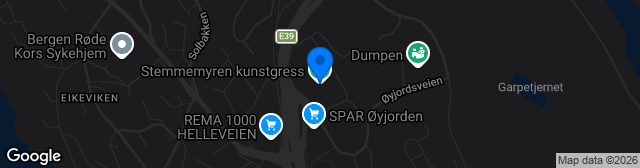 Map showing Stemmemyren kunstgressbane