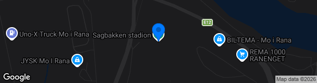 Map showing Nye Sagbakken Stadion