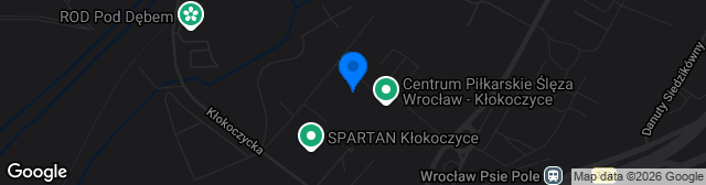 Map showing Kompleks Piłkarski 1KS Ślęza Wrocław