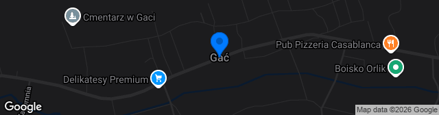 Map showing Stadion w Gaciu