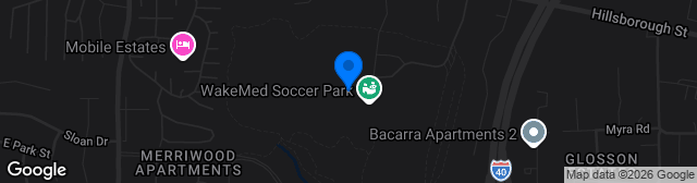 Map showing WakeMed Soccer Park