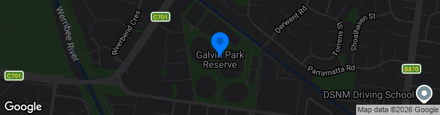 Map showing Galvin Park Reserve