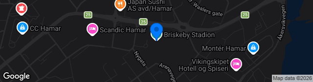 Map showing Briskeby Arena