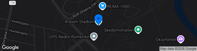 Map showing Åråsen Stadion