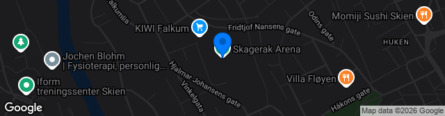 Map showing Skagerak Arena