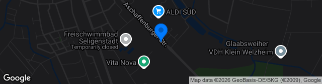 Map showing Sportanlage der Sportfreunde Seligenstadt