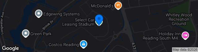 Map showing Select Car Leasing Stadium