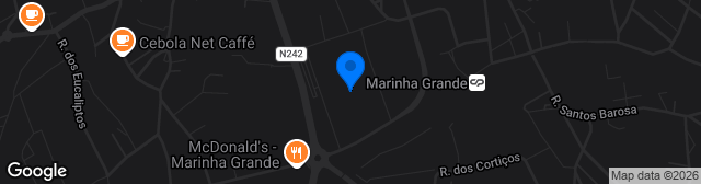 Map showing Estádio Municipal da Marinha Grande