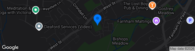 Map showing The Memorial Ground Farnham