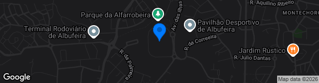Map showing Estádio Municipal de Albufeira