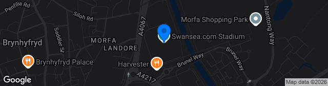 Map showing Swansea.com Stadium