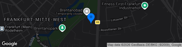 Map showing Stadion am Brentanobad