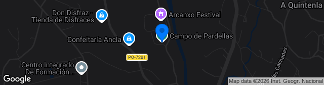 Map showing Estadio Municipal de Pardellas
