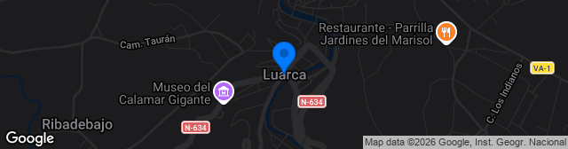 Map showing Estadio La Veigona