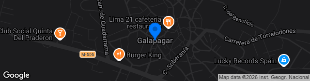 Map showing Estadio Galapagar