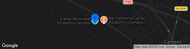 Map showing Camp Municipal d'Esports de Campos