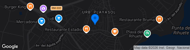 Map showing Estadio Playa Sol