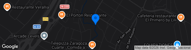 Map showing Nuevo Estadio Municipal Cuarte de Huerva