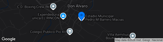 Map showing Estadio Municipal Pedro Manuel Barrero Macias