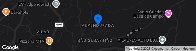 Map showing Estádio Municipal de Alpendorada