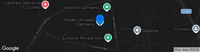 Map showing Stadio Amedeo Damiano