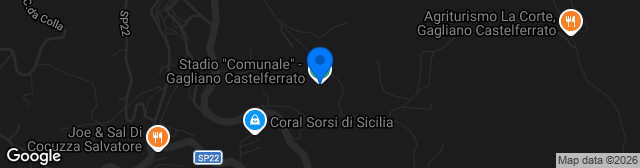 Map showing Stadio Comunale Gagliano Castelferrato