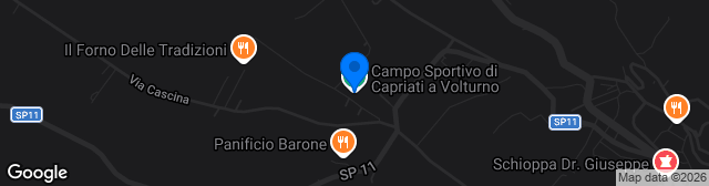 Map showing Campo Sportivo di Capriati a Volturno