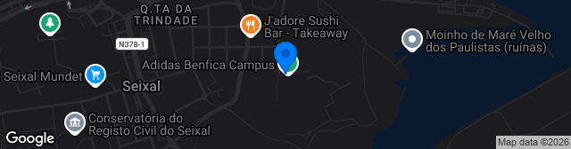 Map showing Caixa Futebol Campus