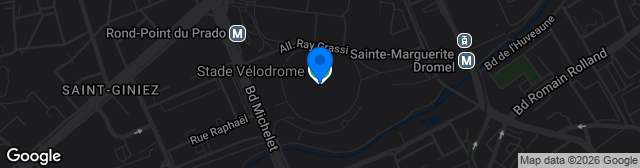 Map showing Stade Orange Vélodrome