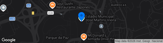 Map showing Estádio Municipal José Martins Vieira