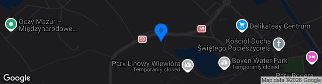 Map showing Stadion Miejski MOSIR Giżycko