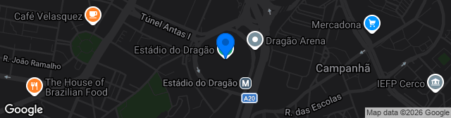 Map showing Estádio Do Dragão