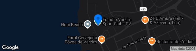 Map showing Estádio Varzim Sport Club