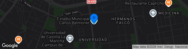 Map showing Estadio Carlos Belmonte