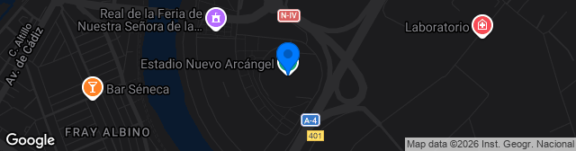 Map showing Estadio Nuevo Arcángel