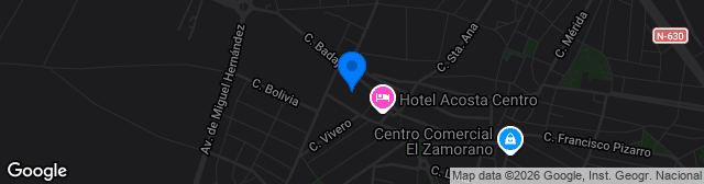 Map showing Estadio Francisco de la Hera