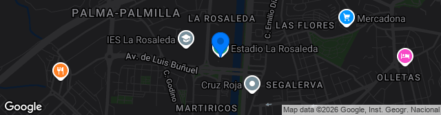 Map showing Estadio La Rosaleda