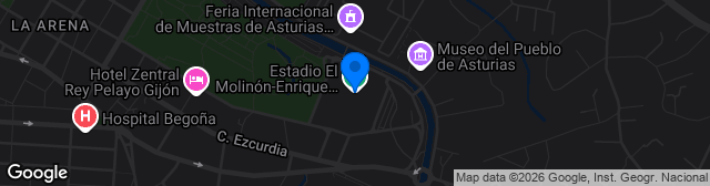 Map showing Estadio Municipal El Molinón